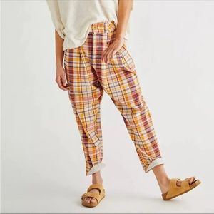 NWOT Free People Plaid Trousers